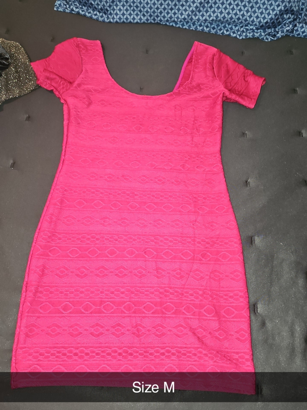 Forever 21 Hot Pink Scoop Neck Short Sleeve Mini Dress